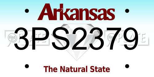 3PS2379 Arkansas License Plate