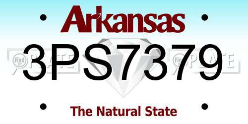 3PS7379 Arkansas License Plate