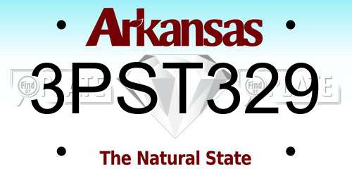 3PST329 Arkansas License Plate