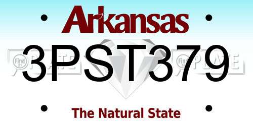 3PST379 Arkansas License Plate