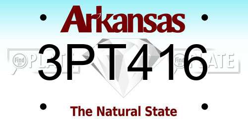 3PT416 Arkansas License Plate