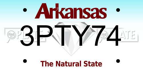 3PTY74 Arkansas License Plate