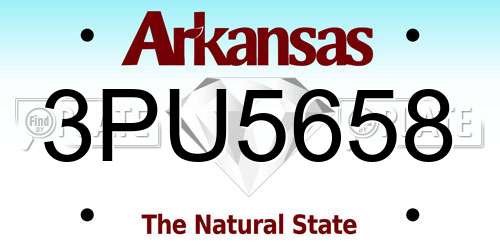3PU5658 Arkansas License Plate