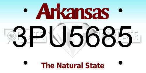 3PU5685 Arkansas License Plate