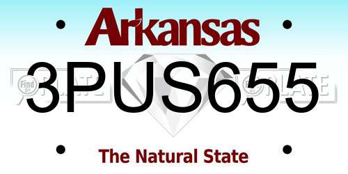 3PUS655 Arkansas License Plate