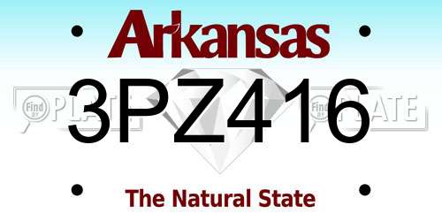 3PZ416 Arkansas License Plate
