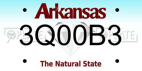 3Q00B3 Arkansas License Plate