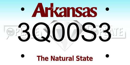 3Q00S3 Arkansas License Plate
