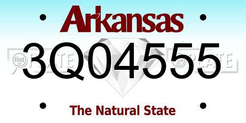 3Q04555 Arkansas License Plate