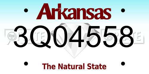 3Q04558 Arkansas License Plate