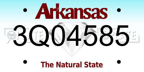 3Q04585 Arkansas License Plate