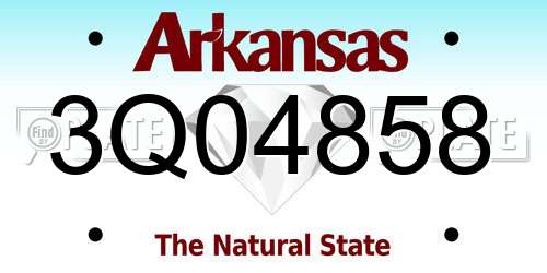 3Q04858 Arkansas License Plate