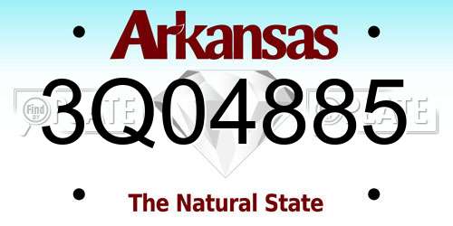 3Q04885 Arkansas License Plate