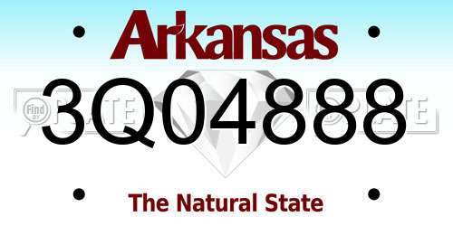 3Q04888 Arkansas License Plate