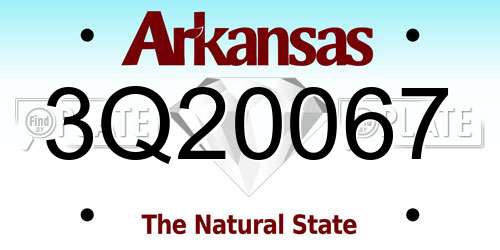 3Q20067 Arkansas License Plate