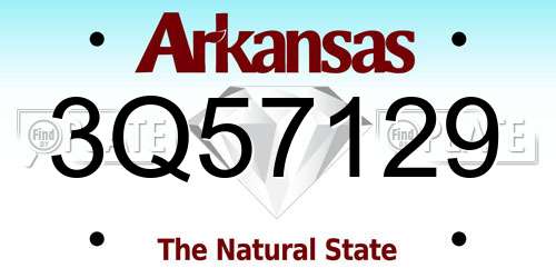 3Q57129 Arkansas License Plate