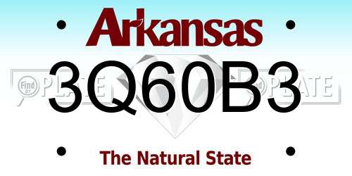 3Q60B3 Arkansas License Plate