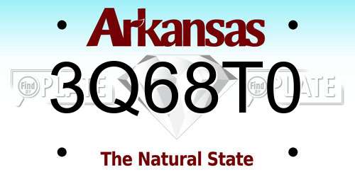 3Q68T0 Arkansas License Plate