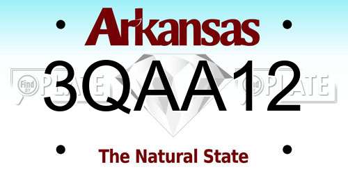 3QAA12 Arkansas License Plate