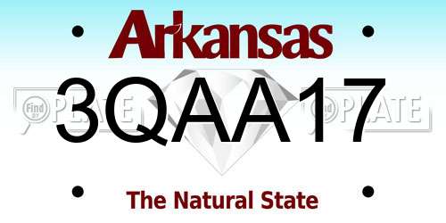 3QAA17 Arkansas License Plate