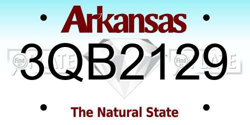 3QB2129 Arkansas License Plate