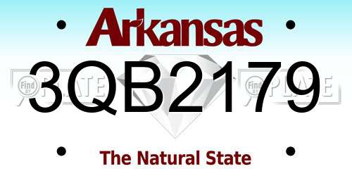 3QB2179 Arkansas License Plate