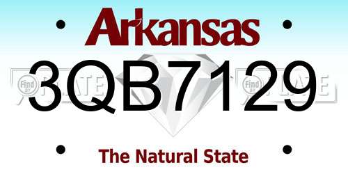 3QB7129 Arkansas License Plate