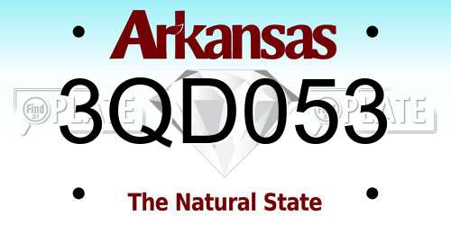 3QD053 Arkansas License Plate