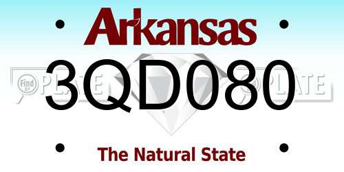 3QD080 Arkansas License Plate
