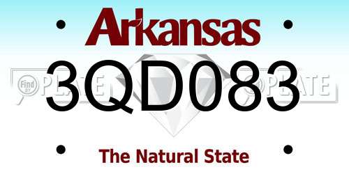 3QD083 Arkansas License Plate