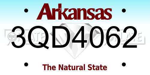 3QD4062 Arkansas License Plate