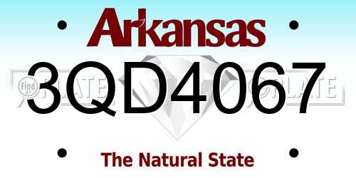 3QD4067 Arkansas License Plate