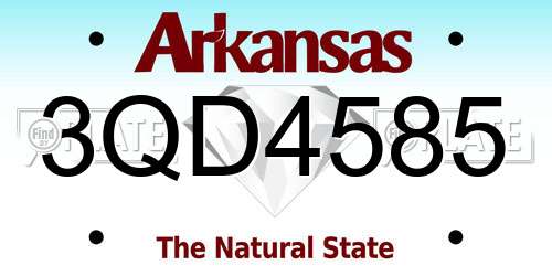 3QD4585 Arkansas License Plate
