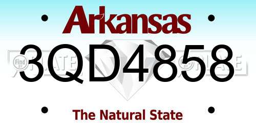 3QD4858 Arkansas License Plate