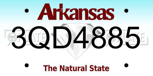 3QD4885 Arkansas License Plate