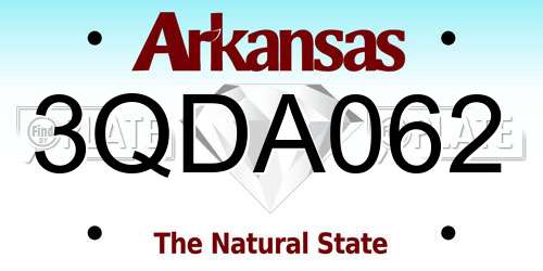 3QDA062 Arkansas License Plate