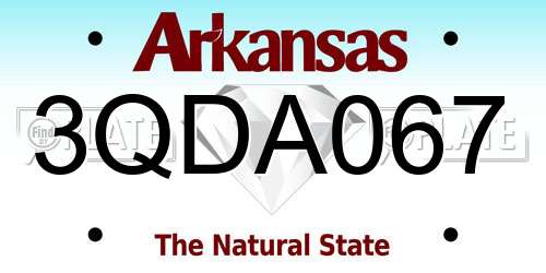 3QDA067 Arkansas License Plate