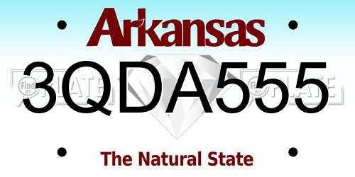 3QDA555 Arkansas License Plate