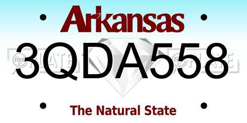 3QDA558 Arkansas License Plate