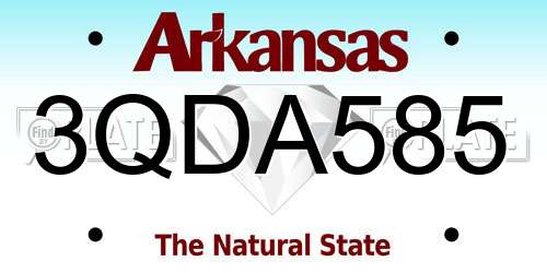 3QDA585 Arkansas License Plate