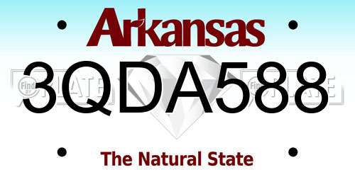 3QDA588 Arkansas License Plate