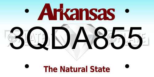 3QDA855 Arkansas License Plate