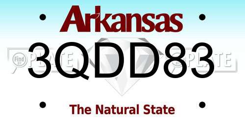 3QDD83 Arkansas License Plate