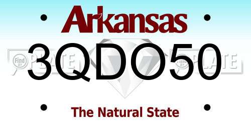 3QDO50 Arkansas License Plate