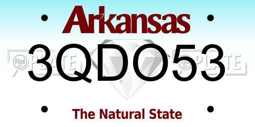 3QDO53 Arkansas License Plate