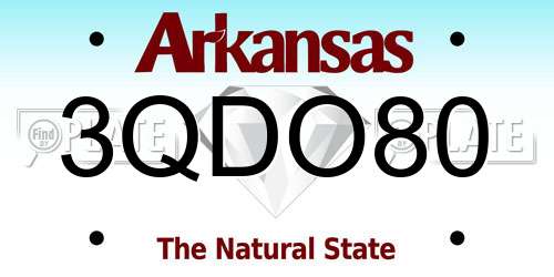3QDO80 Arkansas License Plate