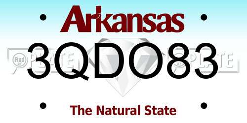 3QDO83 Arkansas License Plate