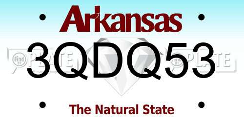 3QDQ53 Arkansas License Plate