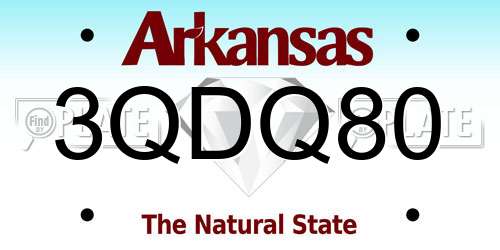 3QDQ80 Arkansas License Plate
