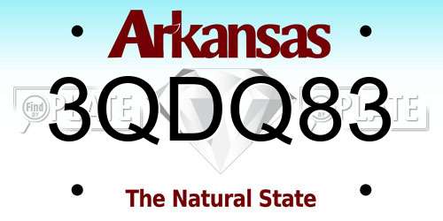 3QDQ83 Arkansas License Plate